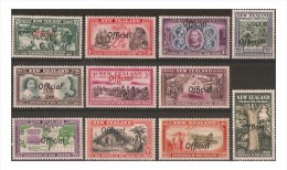 NEW ZEALAND 1940 CENTENNIAL OFFICIALS SET SG O141/O151 MOUNTED MINT/UM Cat £225 - Dienstzegels