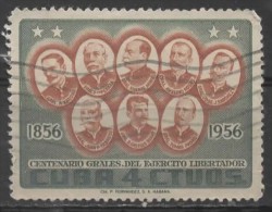 1957 Centenary Of Cub An Army Of Liberation - Army Leaders Of 1856 -  4c. - Brown And Green  FU - Gebraucht