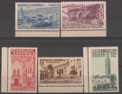 TABE01BH-LFT330TRI.Marruecos.Maroc.Marocco VISTAS DE TANGER ESPAÑOL BENEFICENCIA 1937 (Ed 1/5**)sin Charnela LUJO - Islam