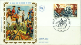 FRENCH HISTORY-BATTLE OF FONTENOY 1745--EXCLUSIVE SILK FDC-FRANCE-1970-BX1-45 - French Revolution