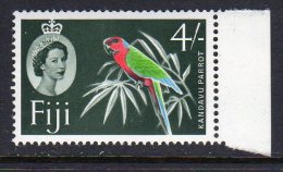 FIJI - 1962-1967 PARROT 4/- DEFINITIVE 1966 WITH RIGHT SIDE MARGIN WMK W12 SLATE GREEN FINE MNH ** SG 322 - Fiji (...-1970)