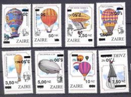 Zaire - 1457/1464-Cu - Double Surcharge - Ballon - Montgolfières - 1994 - MNH - Ongebruikt