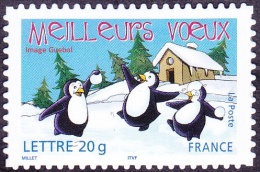France Autoadhésif ** N°   70 Ou 3856 - Meilleurs Voeux Pour 2006 - Manchots Avec Des Boules De Neige - Unused Stamps