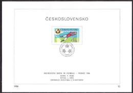 CZECHOSLOVAKIA 1986, FIRST DAY SHEET, FOOTBALL - WORLD CHAMPIONSHIP MEXICO 86. Condition, See The Scans. - 1986 – Mexico