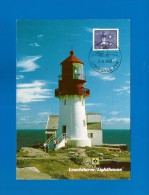 Norwegen 1983  Mi.Nr. 877, Ligthouse Lindesnes - South Coast - Maximum Card - Stempel Lindesnes Fyr  2.4.1991 - Maximumkarten (MC)