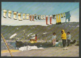 GREENLAND Grönland Jakobshavn Seal Skin Boots Hanging To Dry - Groenlandia