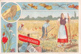 04101 "FABRIQUE DE CHOCOLAT PH. SUCHARD - NEUCHATEL - SUISSE" ANIMATO, CONTADINI, GRANO,  FIGURINA ORIGINALE - Schokolade