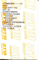 Facture Pour Ticket Métro De Marseille  (France) - RTM - Europa