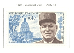 Timbre Neuf - 1970 -  France - Y&T 1630 - Maréchal Juin - Other & Unclassified