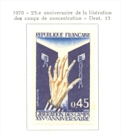 Timbre Neuf - 1970 -  France - Y&T 1648 - 25ème Anniversaire De La Libération Des Camps De Concentration - Altri & Non Classificati