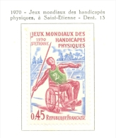 Timbre Neuf - 1970 -  France - Y&T 1649 - Jeux Mondiaux Des Handicapés Physiques à Saint Etienne - Andere & Zonder Classificatie