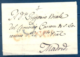 1816 , CUENCA , D.P. 18 , CARTA CIRCULADA ENTRE CUENCA Y MADRID , TIZÓN Nº4 , PORTEO - ...-1850 Prefilatelia