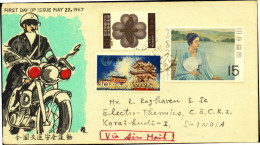 MOTORCYCLE-TRANSPORT SAFETY-20th YEAR OF NATIONAL CAMPAIGN-FDC-JAPAN-POSTED TO INDIA-1967-BX1-57 - Sonstige (Land)