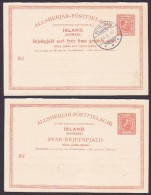 Iceland Postal Stationery Ganzsache 10/10 A Christian IX./Frederik VIII. Frage- & Antwort-teile (2 Scans) - Ganzsachen