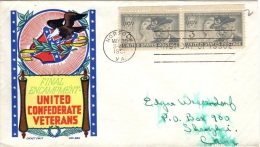 ARM-L107 - ETATS-UNIS N549 Paire Sur FDC Expédié à Shangai Cachet D'arrivée Au Verso Confédération Des Vétérans 1951 - Other & Unclassified