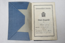 Zeugnisheft Der Volkshauptschule Lichtenfeld Mit Zeugnissen Für 8 Schuljahre (von 1927 Bis 1935) - Livres Scolaires