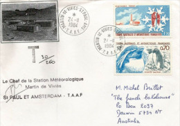 GLACIOLOGIE.Datation Glaciologique Des Forages Profonds Antarctique, Lettre Escale Base Martin De Viviès,île Amsterdam. - Préservation Des Régions Polaires & Glaciers