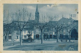 AUDE CAPENDU : " Place De L'Hôtel De Ville Et La Poste " - Fontaine Et Bureau De Poste Télégraphe Téléphone - Capendu