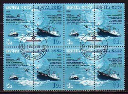 RUSSIA / RUSSIE - 1986 - Expedition Scientifiques Dans L´Antarctique - 2v Obl.Bl De 4 - Programmes Scientifiques