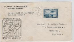 Canada - First Flight Monoton-Bangor Cover 1941-2 Scans - First Flight Covers