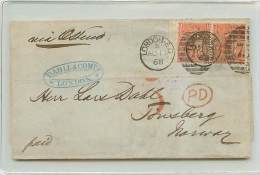 COPPIOLA DEL 4 PENNY - DA LONDRA A TONSBERG (NORVEGIA) - VIA OSTENDA - Storia Postale