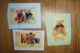 3-966  Japon Nippon Nounous Teddy Bear Our Bear Timbre  Format Non Commun - Poupées