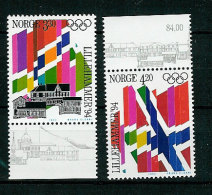 Norway Norge 1992 Olympic Winter Games Lillehammer 1994, Flags Mi 1105-1106 With Margins , MNH(**) - Invierno 1994: Lillehammer