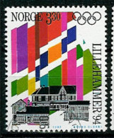 Norway Norge 1992 Olympic Winter Games Lillehammer 1994, Flags Mi 1105  Cancelled(o) - Invierno 1994: Lillehammer