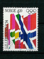 Norway Norge 1992 Olympic Winter Games Lillehammer 1994, Flags Mi 1106  Cancelled(o) - Invierno 1994: Lillehammer