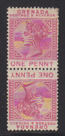 Grenada 1887 1p Tete-beche Pair MH. Scott 30a. - Grenada (...-1974)