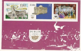 Ireland ** & 50th Anniversary Of The Great Opera, Dublin European Capital Of Culture 1991 (9) - Blocs-feuillets