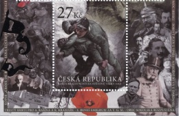 Czech Rep. / Stamps (2015) 0866 Od (bottom Edge): Hussite Flag; Personality, Red Poppy Flowers , WWI - Neufs