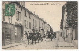 95 - SAINT-BRICE-SOUS-FORET - La Rue De Paris - Frémont - 1911 - Attelages - Automobile - Saint-Brice-sous-Forêt