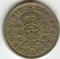 Grande Bretagne Great Britain 1 Florin 2 Shillings 1949 KM 878 - J. 1 Florin / 2 Schillings