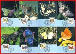 ALLEMAGNE Papillons, Papillon, Butterflies, Mariposas, SCHMETTERLINGE, Yvert N°1344/50 FDC, Carte Maximum - Mariposas