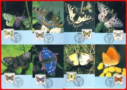 ALLEMAGNE Papillons, Papillon, Butterflies, Mariposas, SCHMETTERLINGE, Yvert N°1344/50 FDC, Carte Maximum - Papillons