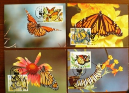 MEXIQUE Papillons, Papillon, Butterflies, Mariposas, SCHMETTERLINGE, WWF, Yvert N°1257/60 FDC, Carte Maximum - Mariposas