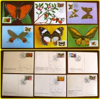 ROUMANIE Papillons, Butterflies, Mariposas, SCHMETTERLINGE,  BF YVERT 213 FDC, 6 Cartes Maximums, Maximum Card - Papillons