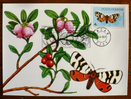 ROUMANIE Papillons, Butterflies, Mariposas, SCHMETTERLINGE, Yvert N°3591 FDC, Carte Maximum, Maximum Card - Papillons