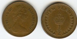 Grande Bretagne Great Britain 1/2 New Penny 1971 KM 914 - 1/2 Penny & 1/2 New Penny