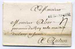 MP  DE BESANCON  /  4 Avril 1727 / Dept Du DOUBS / Cachet De Cire Complet Au Verso - 1701-1800: Vorläufer XVIII