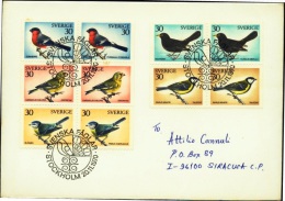 BIRDS-WINTERING BIRDS BOOKLET PANE-IN PAIRS USED ON COVER-SWEDEN-1970-BX1-95 - Pics & Grimpeurs