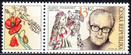 Czech Rep. / Stamps (2016) 0873 KL: Karel Svolinsky (1896-1986) Czech Painter, Pedagogue (folk Costume, Flowers, Birds) - Nuevos