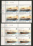 Navires Desservant L'île Montserrat.  2 Blocs De 4 Neufs **  Côte 8.20 € - Montserrat