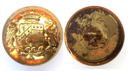 Bouton De Livrée Avec Armoiries. 22 Mm. Doré - Buttons