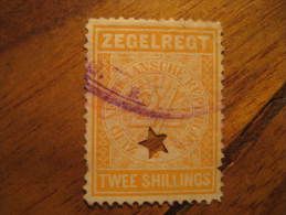 ZEGELREGT Zuid Afrikaansche Republiek 2 Shillings Revenue Fiscal Tax Postage Due Official Netherlands Holland - Fiscales