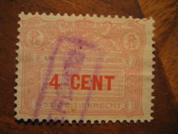 4 Cent. Statistiekrecht Revenue Fiscal Tax Postage Due Official Netherlands Holland - Revenue Stamps