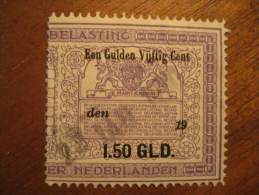 1.50 GLD Belasting Der Nederlanden Je Maintiendrai Revenue Fiscal Tax Postage Due Official Netherlands Holland - Fiscales