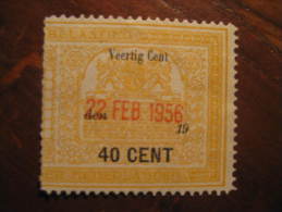 40 Cent Belasting Der Nederlanden Je Maintiendrai Revenue Fiscal Tax Postage Due Official Netherlands Holland - Revenue Stamps