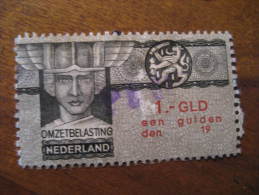 1 Gld OMZETBELASTING Revenue Fiscal Tax Postage Due Official Netherlands Holland - Fiscales